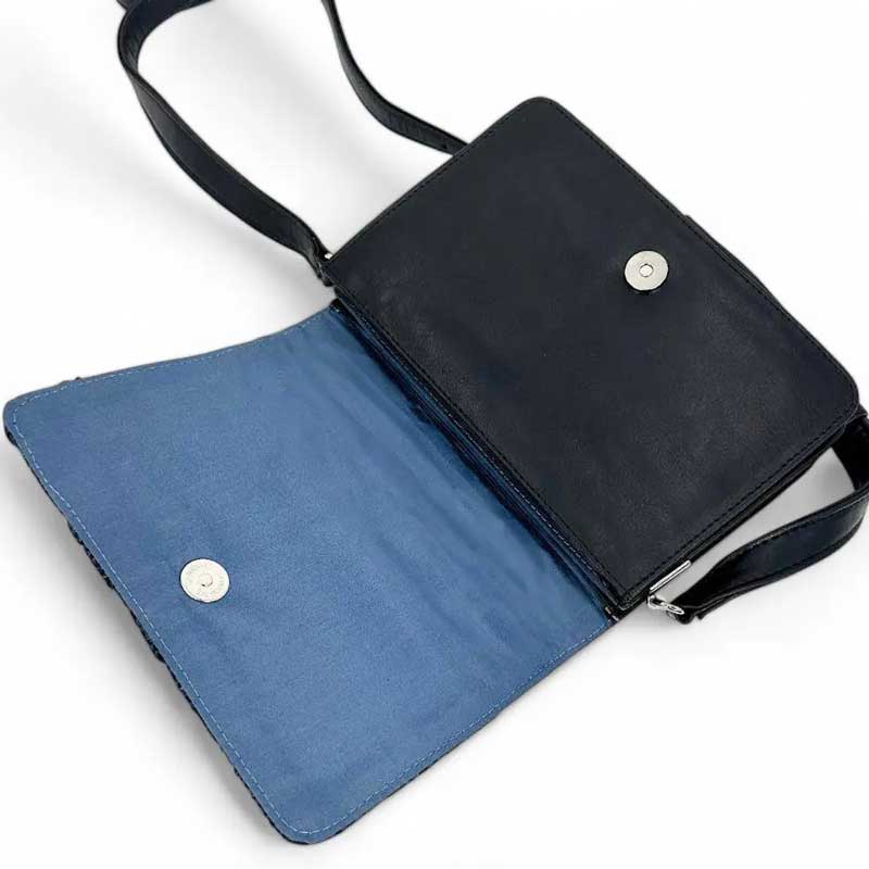 Harris Tweed Quilt Shoulder Bag In Blue - Afbeelding 4