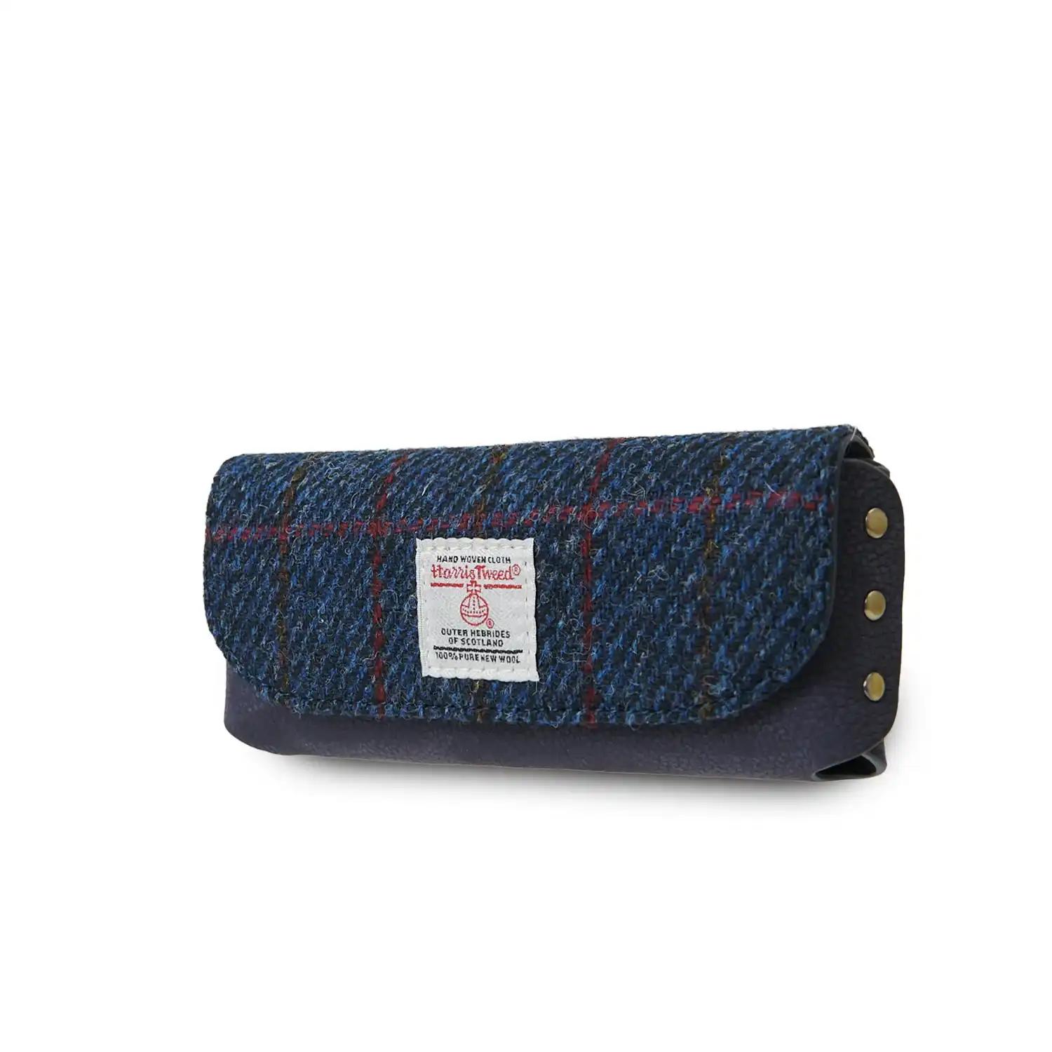 Harris_Tweed_Leather_Glasses_Case_Navy_Over_Check