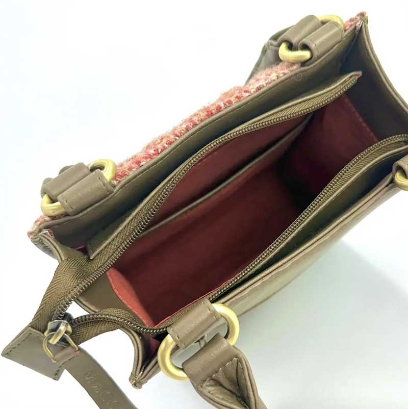 Harris Tweed Quilt Mini Tote Bag In Maple - Afbeelding 3