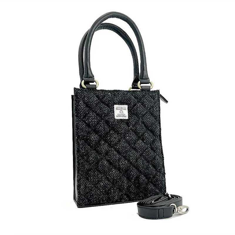 Harris_Tweed_Quilt_Mini_Tote_Bag_In_Charcoal Harris_Tweed_Quilt_Mini_Tote_Bag_In_Charcoal