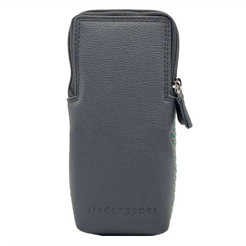 Harris Tweed Double Glasses Sleeve in Turquoise Herringbone - Afbeelding 4