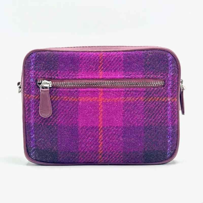 Harris Tweed Camera Bag In Purple Check - Afbeelding 7