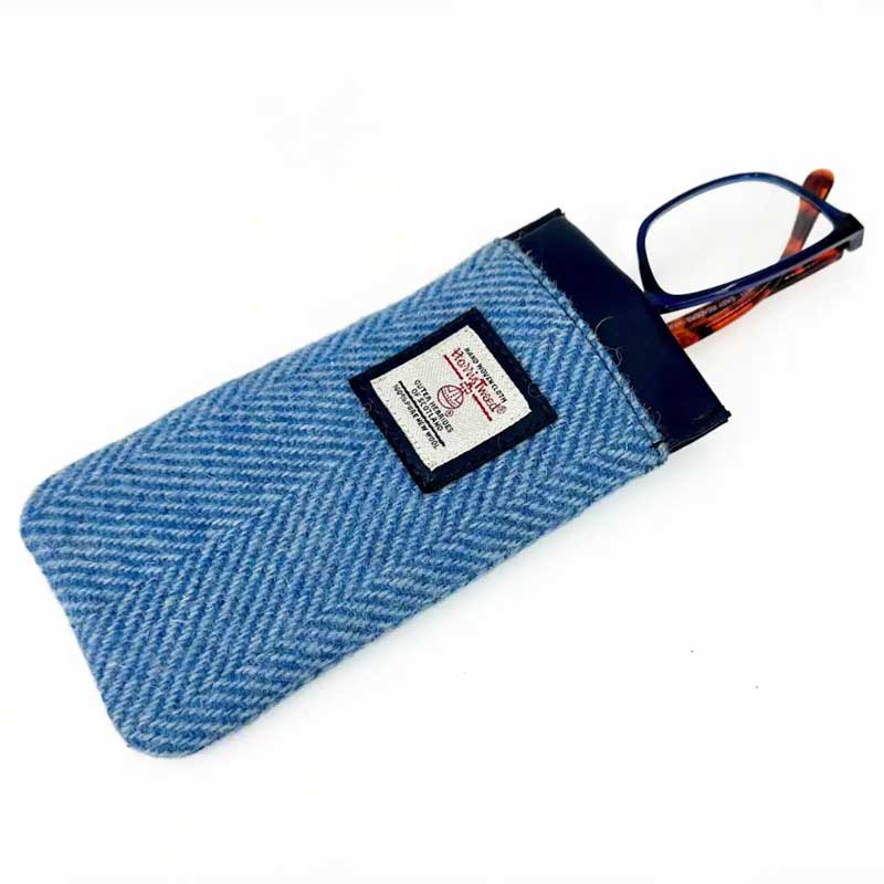 Harris Tweed Glasses Sleeve in Sky Blue - Afbeelding 3