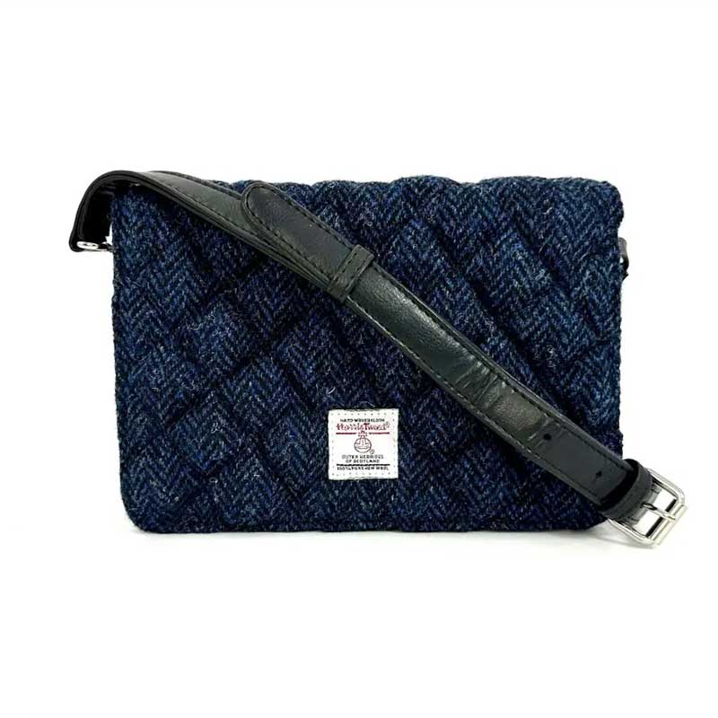 Harris Tweed Quilt Shoulder Bag In Blue - Afbeelding 7