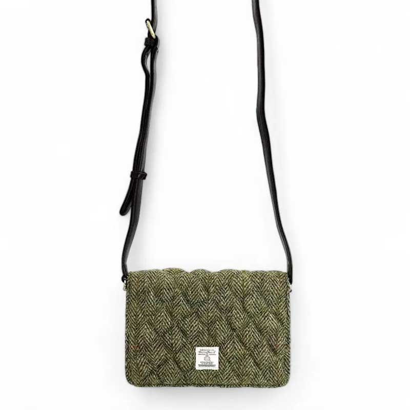 Harris Tweed Quilt Shoulder Bag In Country Green - Afbeelding 6