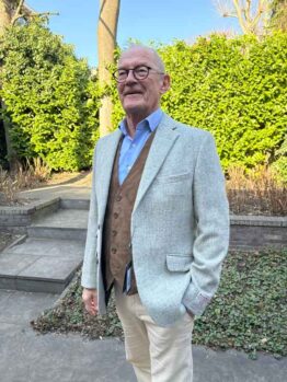 Veste Harris Tweed London en gris clair