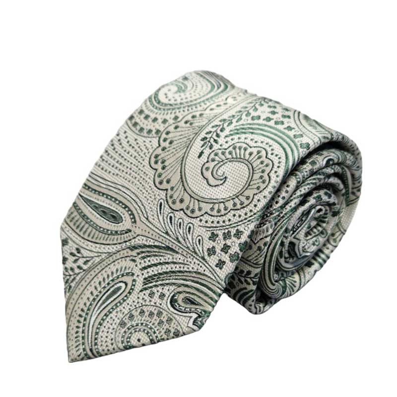 Cravate en soie ivoire vert Cravate en soie ivoire vert