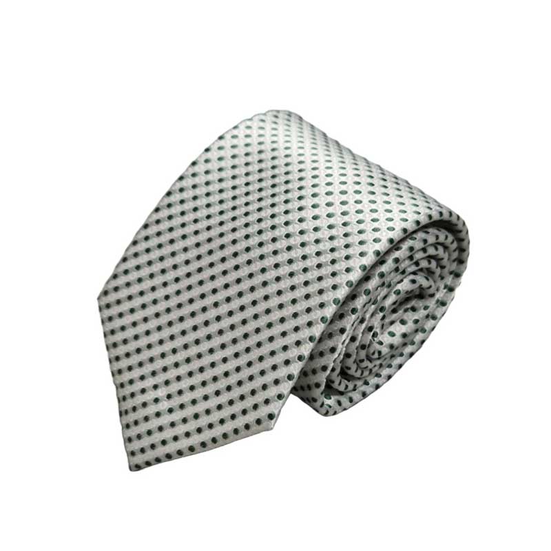 Cravate en soie ivoire vert foncé