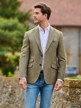 Zijden Jasje London In Oliv Check