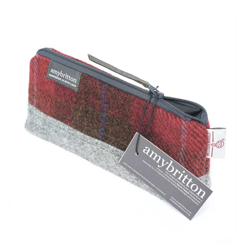 Harris_Tweed_Highland_Range_Cosmetic_Bag_Red_Plaid