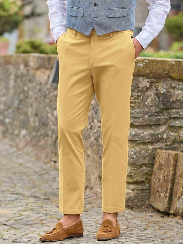 Chino en coton pour homme Mr Jones couleur curry