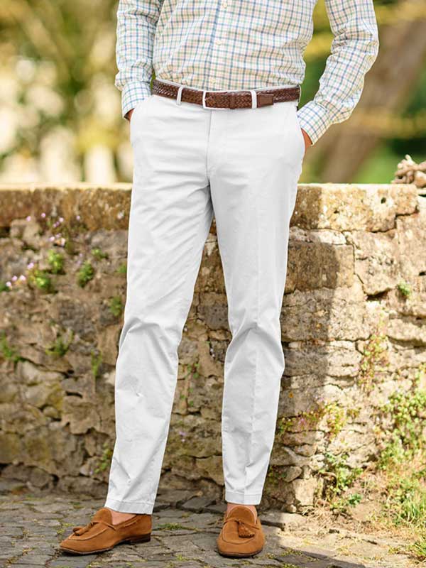 Pantalon en coton blanc Wellington