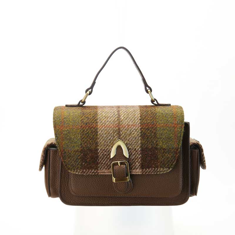 Sac bandoulière Harris Tweed - Le tartan châtaigne Melrose