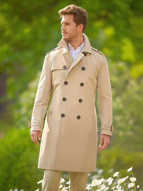 Trench-coat Chelsea beige pour homme