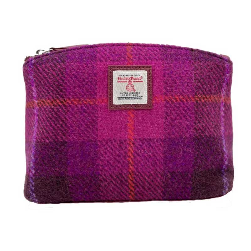 Harris_Tweed_Cosmetic_Bag_In_Purple_Check