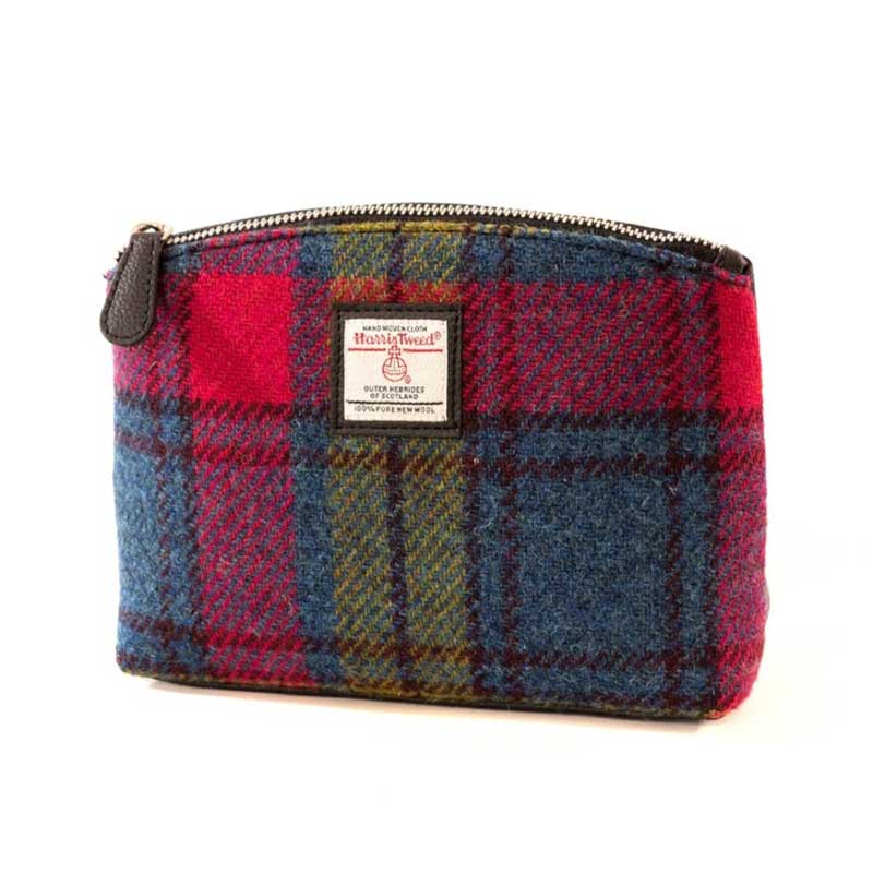 Harris_Tweed_Cosmetic_Bag_In_Blue_Pink_Check