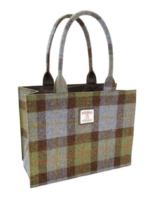 Sac cabas Glencoe grand format en tartan MacLeod, Full Harris Tweed