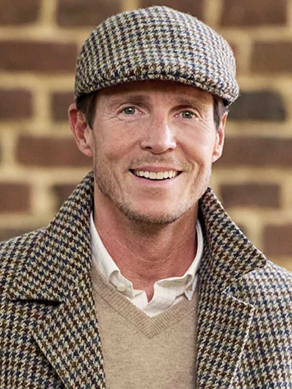 Casquette plate Harris Tweed Henry en tweed pied-de-poule