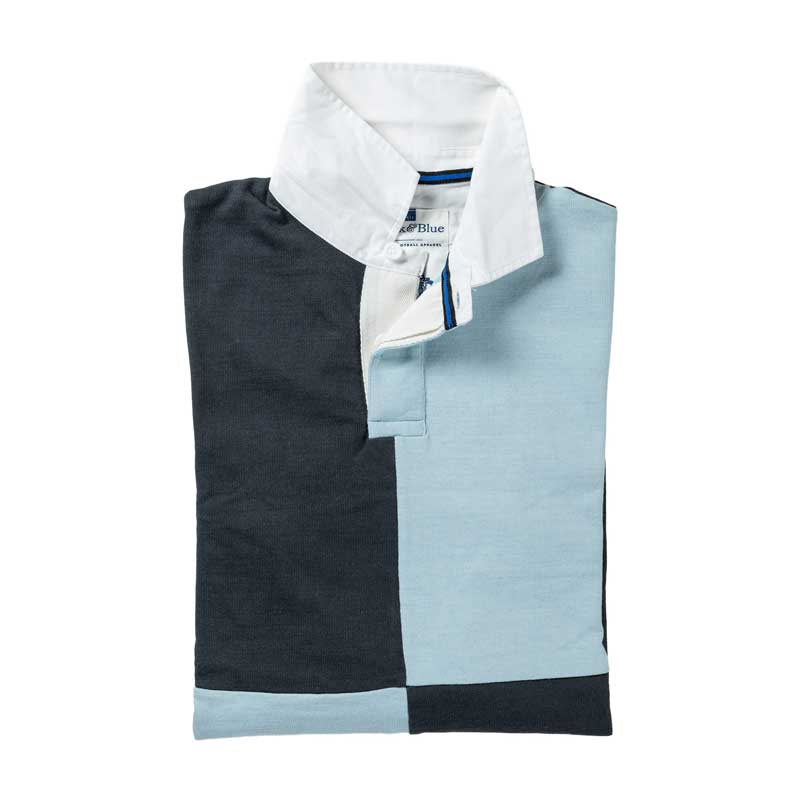 Heritage Rugby Shirt Quarter Asphalt Sky Blue - Afbeelding 3