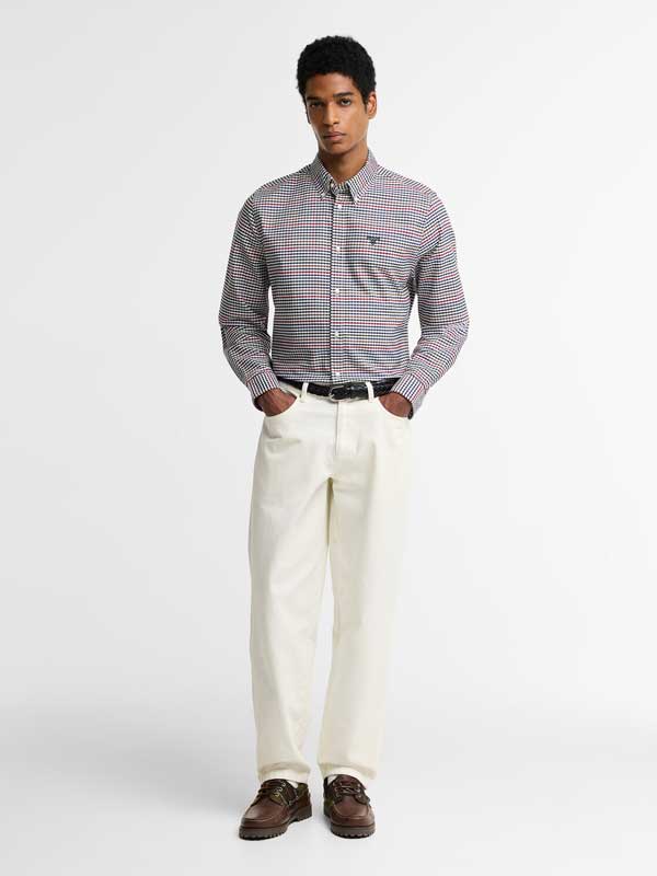 Chemise Barbour Rickwood à carreaux vichy bleu marine