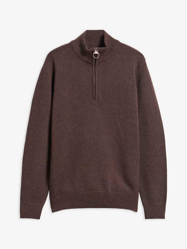 Barbour Holden Half Zip Knitted Jumper Dark Oak – Image 4