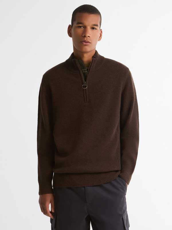 Barbour_Holden_Half_Zip_Knitted_Jumper_Dark_Oak Barbour_Holden_Half_Zip_Knitted_Jumper_Dark_Oak