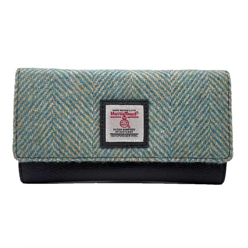 Harris_Tweed_Ladies_Envelope_Purse_In_Turquoise_Herringbone Harris_Tweed_Ladies_Envelope_Purse_In_Turquoise_Herringbone
