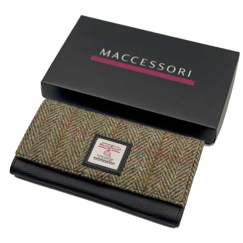 Harris Tweed Ladies Envelope Purse In Country Green - Afbeelding 4