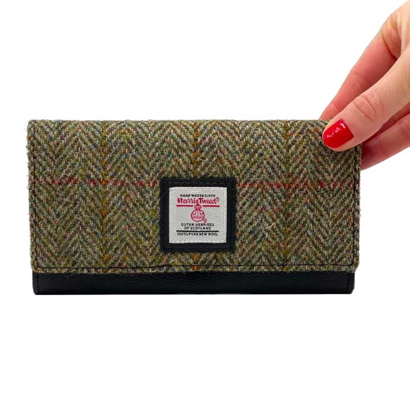 Harris Tweed Ladies Envelope Purse In Country Green - Afbeelding 5