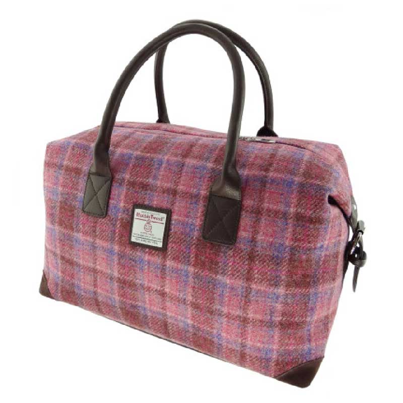 Sac de voyage Harris Tweed Esk à carreaux roses Sac de voyage Harris Tweed Esk à carreaux roses