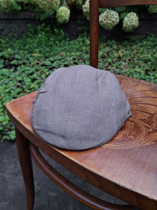 Casquette plate en lin Hemley gris-vert