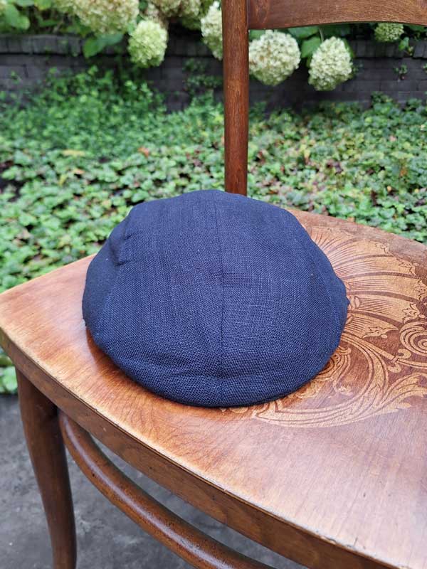 Casquette plate en lin Hemley bleu marine