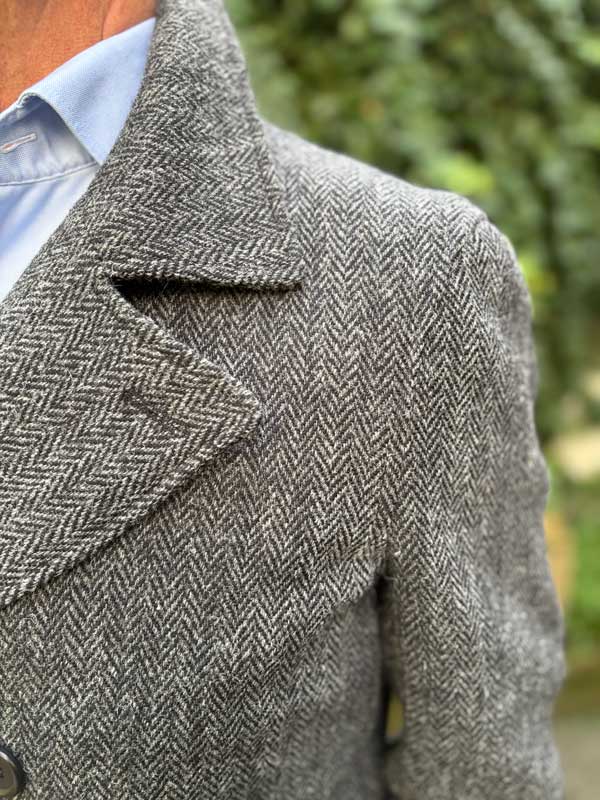 Harris Tweed Coat, P-Coat - Charcoal - Afbeelding 4