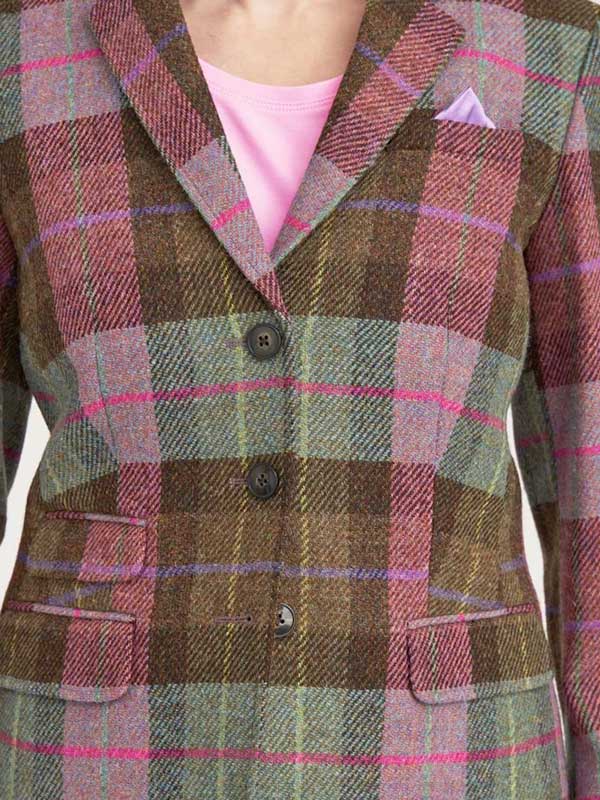 Harris Tweed Dames Jasje "Carola" In Tartan Check - Afbeelding 3
