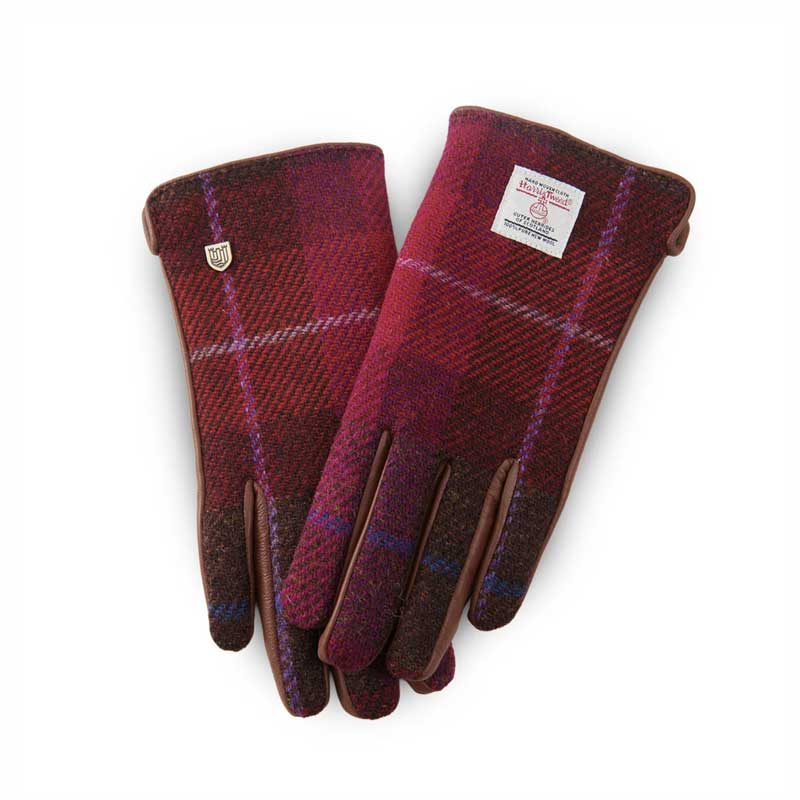 Ladies_Harris_Tweed_Gloves_Fuchsia_Tartan