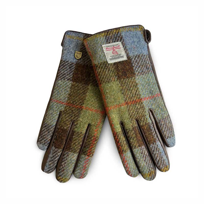 Ladies_Harris_Tweed_Gloves_Chestnut_Blue_Tartan Ladies_Harris_Tweed_Gloves_Chestnut_Blue_Tartan